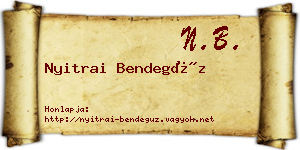 Nyitrai Bendegúz névjegykártya
